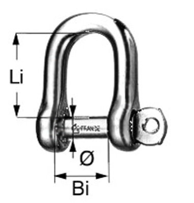 WICHARD-Schäkel 4mm D-Form kurz