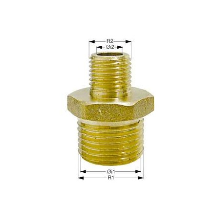 Reduzierstück Ms58 mit Außengewinde 3/8"-1/8" 