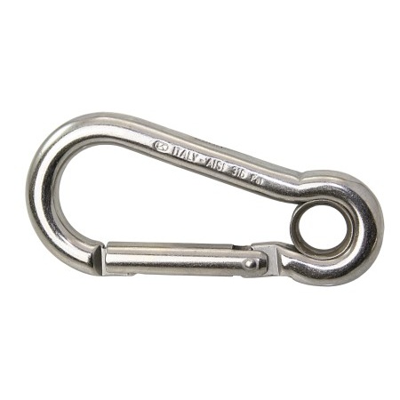 Edelst.-Karabinerhaken mit Kausch 'GENIUS' 80mm