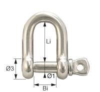 Edelstahlschäkel D-Form 4mm