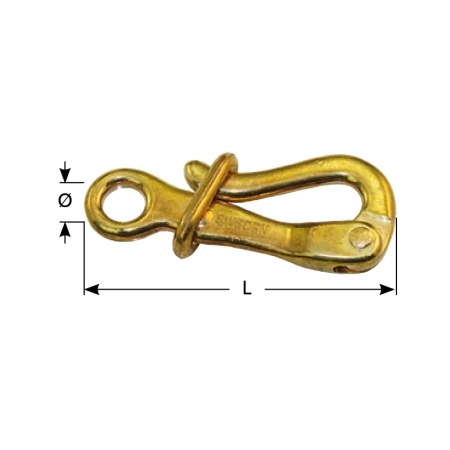 Pelikanhaken Messing 100 mm