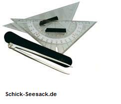 Kartenbesteck mit Zirkel Kurs- und Anlegedreieck