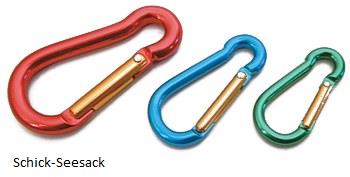 Alu-Karabinerhaken farbig sort. 80mm KK5508-10