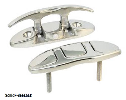 Edelstahl-Klappklampe 114mm und Schraubbohrung