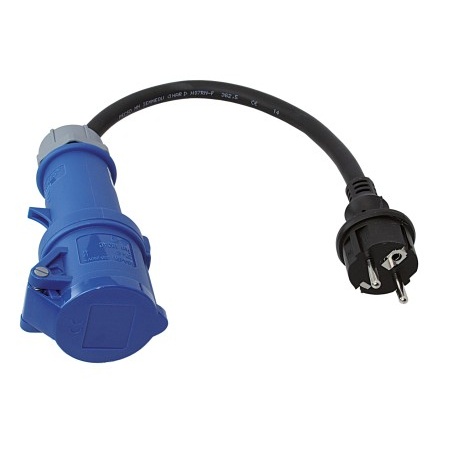 Adapterkabel 0.4m Schuko-STECKER >CEE-Kupplung
