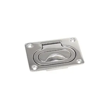 Einlass-Kastengriff Edelstahl 77x55mm m.Feder