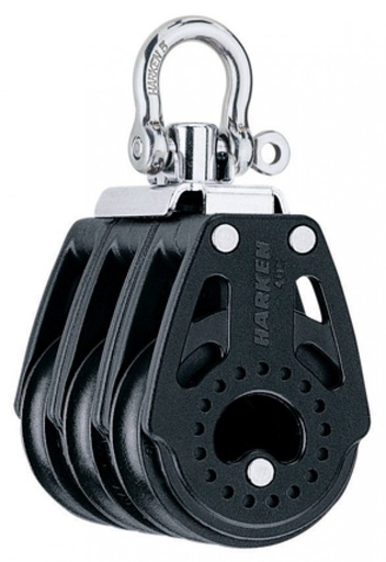 [40761] Harken 40mm Dreifach Carbo Block mit Wirbel