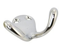 [44154] Zierhaken doppelt Messing verchromt 40mm