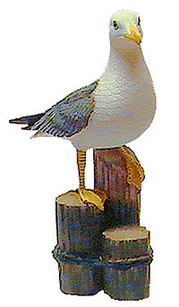 [353032] Deko-Möwe auf Poller,  ca. 32 cm hoch